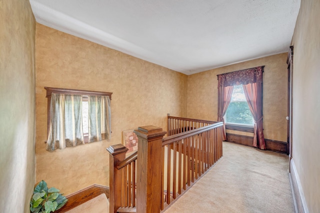 3759 Mill Iron Rd, Goodview, VA 24095 - hallway featuring an upstairs landing, carpet floors, and baseboards