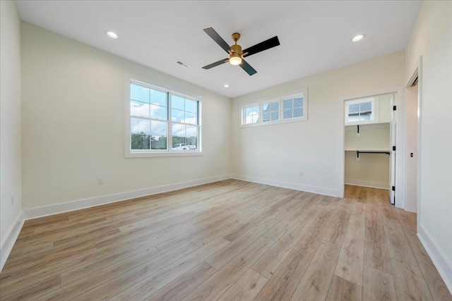 LOT243 Flagstick Ct, Penhook, VA 24137 - spare room featuring light wood-type flooring, a ceiling fan, baseboards, and recessed lighting