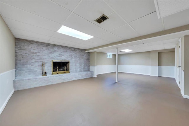 1104 Dolly Ann Dr, Covington, VA 24426 - finished below grade area with a drop ceiling and a fireplace