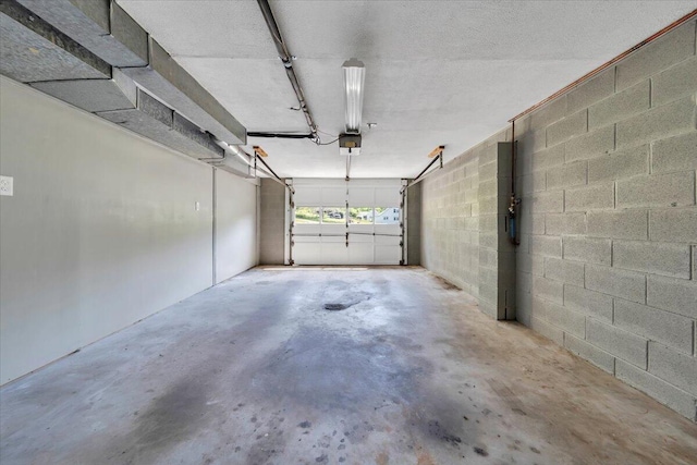 1104 Dolly Ann Dr, Covington, VA 24426 - garage featuring a garage door opener and concrete block wall
