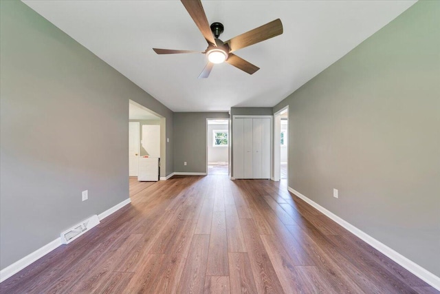 1104 Dolly Ann Dr, Covington, VA 24426 - unfurnished room featuring ceiling fan, baseboards, and wood finished floors