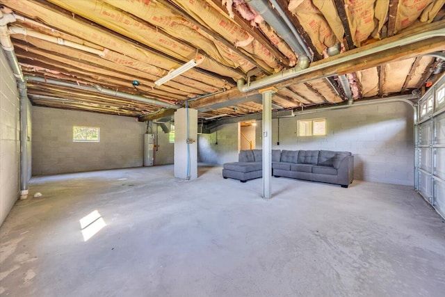 1104 Dolly Ann Dr, Covington, VA 24426 - below grade area with water heater and concrete block wall