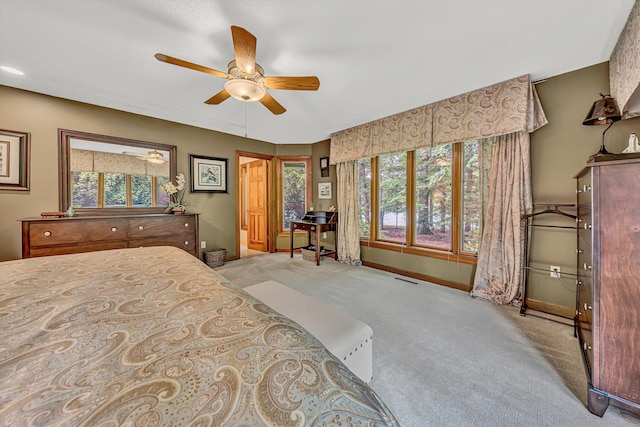 217 Anthony Home Rd, Huddleston, VA 24104 - bedroom featuring baseboards, carpet floors, and a ceiling fan