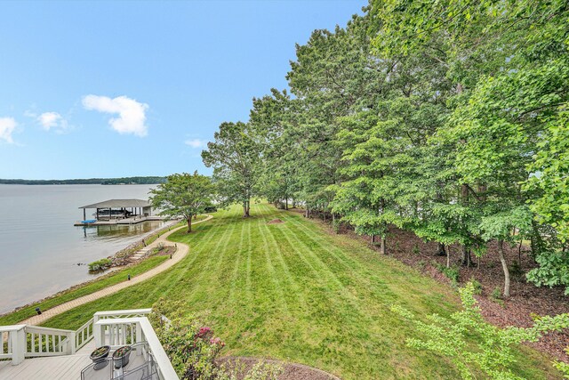 217 Anthony Home Rd, Huddleston, VA 24104 - view of grassy yard featuring a water view and a boat dock