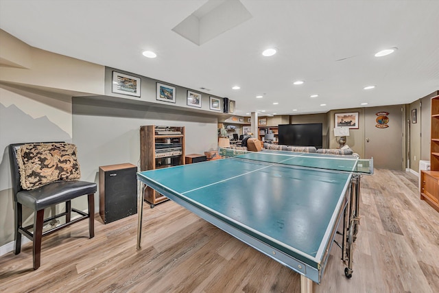 217 Anthony Home Rd, Huddleston, VA 24104 - playroom featuring light wood-type flooring, recessed lighting, and baseboards