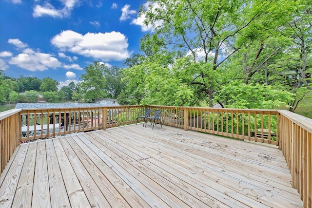 3003 Northridge Rd, Hardy, VA 24101 - wooden deck featuring view of wooded area