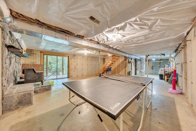 3003 Northridge Rd, Hardy, VA 24101 - game room with concrete floors and heating unit