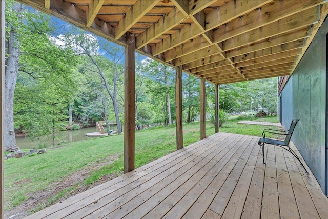 3003 Northridge Rd, Hardy, VA 24101 - wooden deck with a lawn and view of scattered trees