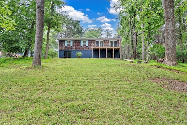 3003 Northridge Rd, Hardy, VA 24101 - rear view of house featuring a lawn and a deck