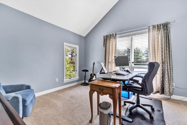 145 W Arrowhead Ct, Troutville, VA 24175 - office space featuring light carpet, baseboards, and high vaulted ceiling
