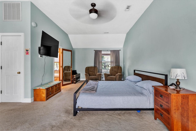 145 W Arrowhead Ct, Troutville, VA 24175 - bedroom featuring lofted ceiling, light carpet, baseboards, and ceiling fan