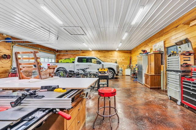 145 W Arrowhead Ct, Troutville, VA 24175 - garage with wood walls