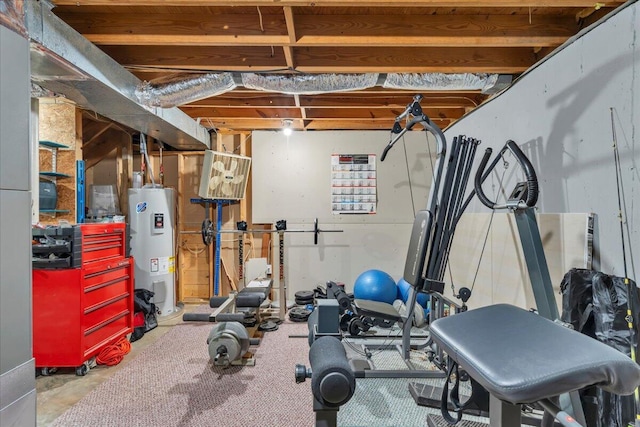 1793 Sandy Level Rd, Goodview, VA 24095 - workout area with water heater