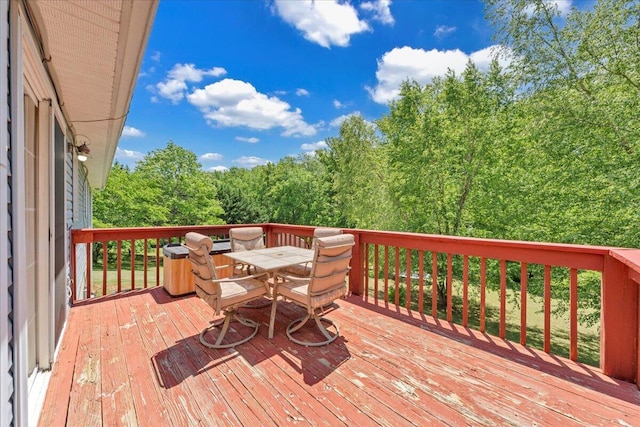 1793 Sandy Level Rd, Goodview, VA 24095 - deck with outdoor dining space