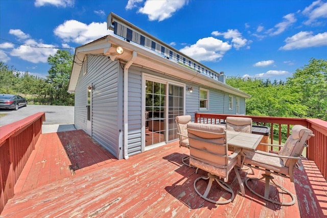 1793 Sandy Level Rd, Goodview, VA 24095 - deck featuring outdoor dining space