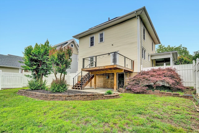 2102 Berkley Ave SW, Roanoke, VA 24015 - rear view of house featuring a deck, stairs, and a patio area