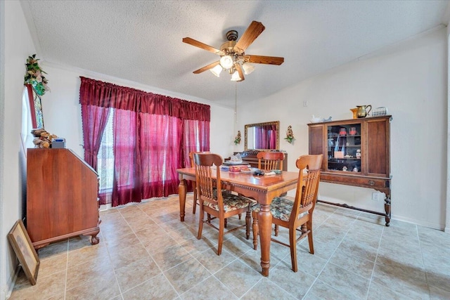 1320 Horseshoe Point Rd, Henry, VA 24102 - dining room featuring ceiling fan and a textured ceiling