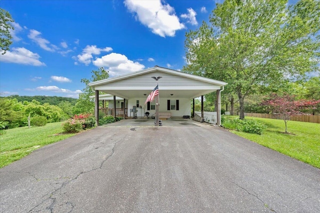 1320 Horseshoe Point Rd, Henry, VA 24102 - view of front of home with asphalt driveway and an attached carport
