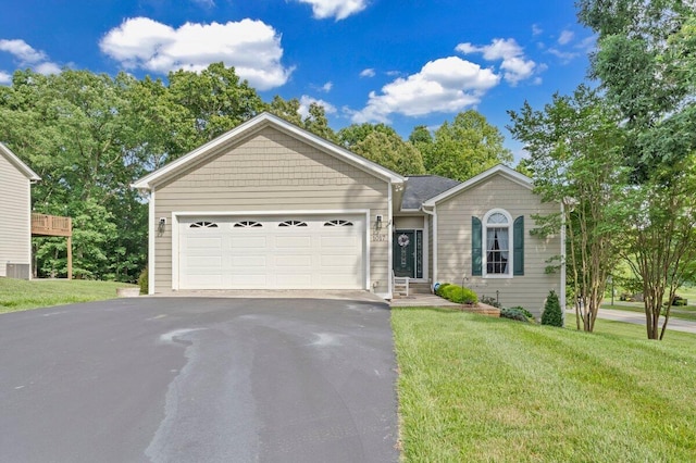 1017 Joffrey Dr, Huddleston, VA 24104 - single story home featuring driveway, a front yard, and a garage