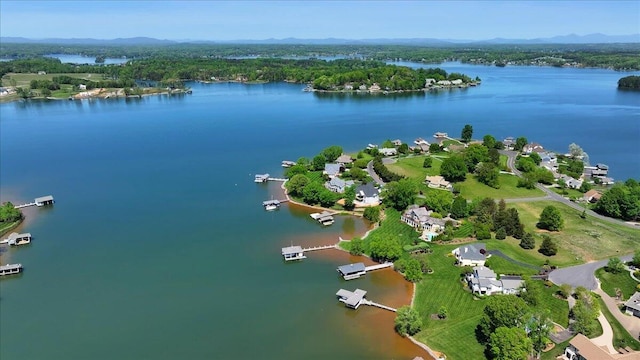 95 Shoreline Cir, Penhook, VA 24137 - drone / aerial view of a water and mountain view