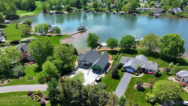 95 Shoreline Cir, Penhook, VA 24137 - aerial perspective of suburban area with a large body of water and a tree filled landscape