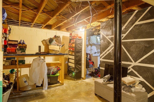 1829 Court St NW, Roanoke, VA 24012 - unfinished basement featuring concrete block wall