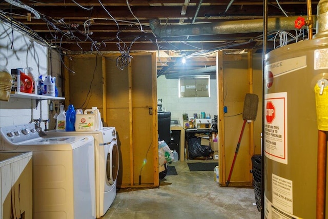 1829 Court St NW, Roanoke, VA 24012 - unfinished below grade area with gas water heater and independent washer and dryer