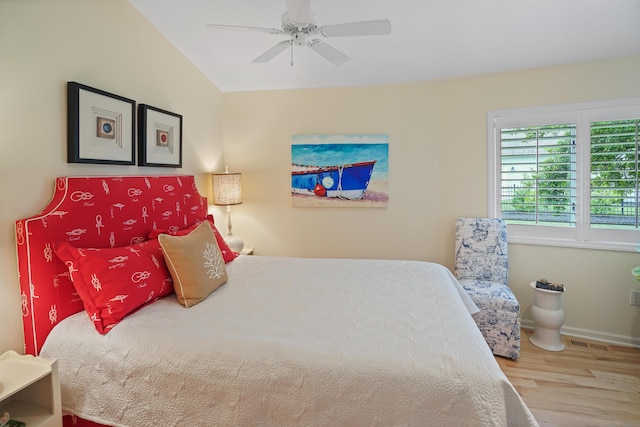 392 Carrs Point Ln, Moneta, VA 24121 - bedroom with wood finished floors, baseboards, and a ceiling fan