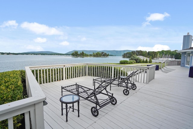 392 Carrs Point Ln, Moneta, VA 24121 - wooden terrace with a water and mountain view