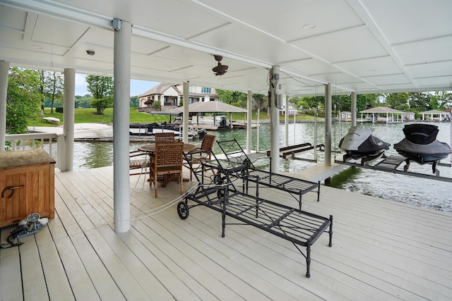392 Carrs Point Ln, Moneta, VA 24121 - dock featuring boat lift and a water view