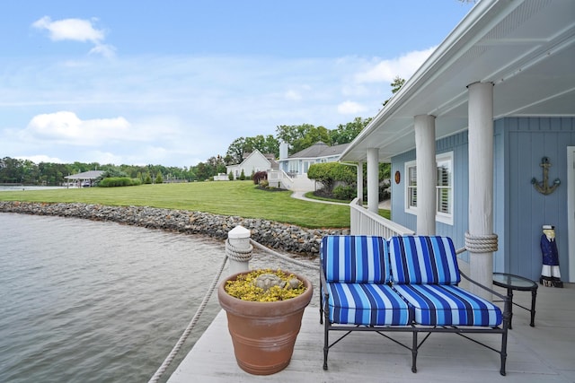 392 Carrs Point Ln, Moneta, VA 24121 - view of patio with a water view