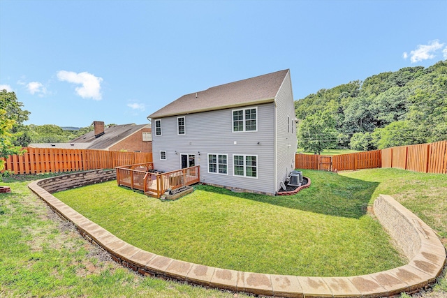 1407 Brandon Ave SW, Roanoke, VA 24015 - back of house with a wooden deck and central AC