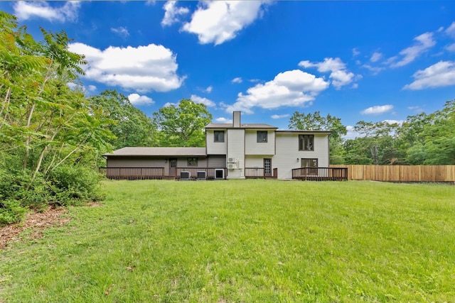 6695 Raintree Rd, Roanoke, VA 24018 - back of property featuring a chimney and a deck