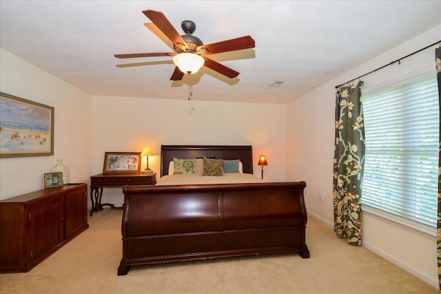 7635 Peebles Ln, Roanoke, VA 24018 - bedroom featuring light colored carpet, baseboards, and ceiling fan