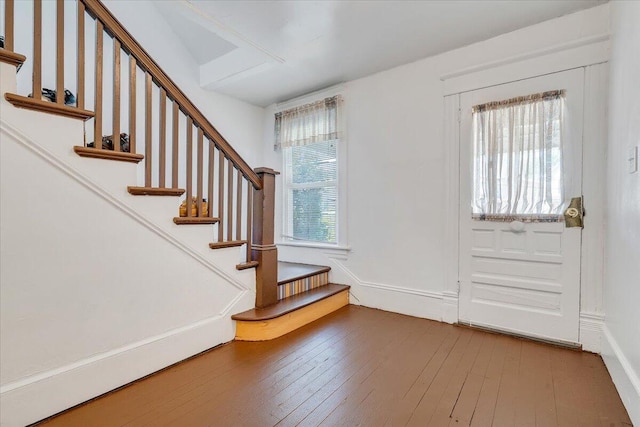 1120 6th St SE, Roanoke, VA 24013 - foyer entrance with hardwood / wood-style flooring and stairway