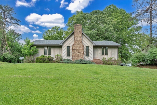 48 Overlook Rd, Hardy, VA 24101 - view of front of house featuring a chimney and a front lawn