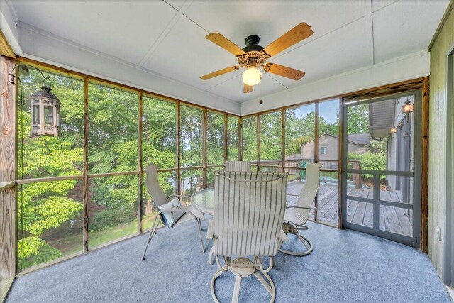 48 Overlook Rd, Hardy, VA 24101 - sunroom / solarium with outdoor dining space and ceiling fan
