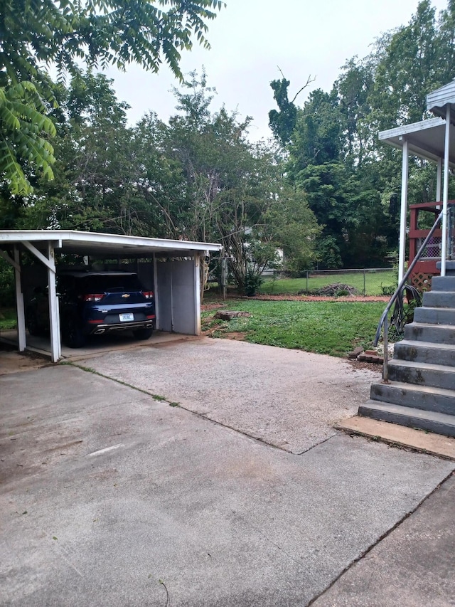 2521 Chatham St NW, Roanoke, VA 24012 - view of patio / terrace featuring concrete driveway and a carport