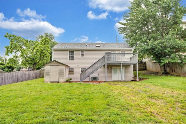 1152 Murray Ave SE, Roanoke, VA 24013 - rear view of property with stairway, a deck, and central air condition unit