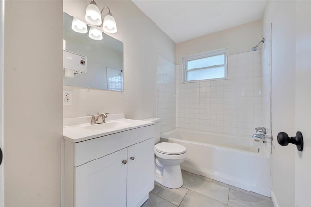 3734 Long Meadow Ave NW, Roanoke, VA 24017 - bathroom featuring vanity, toilet, shower / washtub combination, and tile patterned flooring