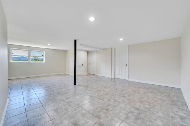 3734 Long Meadow Ave NW, Roanoke, VA 24017 - basement featuring recessed lighting, baseboards, and light tile patterned floors