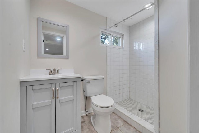 3734 Long Meadow Ave NW, Roanoke, VA 24017 - full bath with toilet, a tile shower, vanity, and tile patterned floors