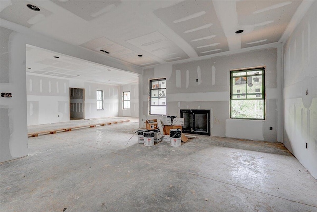 1037 Westerham Ct, Huddleston, VA 24104 - unfurnished living room with a fireplace
