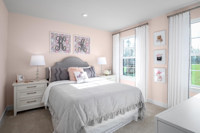 7272 Fairway Ridge Cir, Salem, VA 24153 - bedroom featuring light colored carpet, baseboards, and recessed lighting