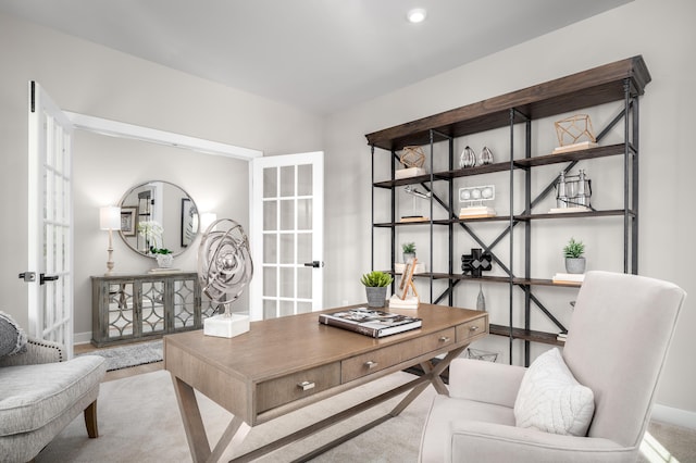 7272 Fairway Ridge Cir, Salem, VA 24153 - home office featuring french doors and baseboards
