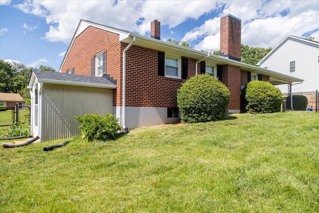 160 Mountain View Dr, Rocky Mount, VA 24151 - back of property featuring a chimney and brick siding