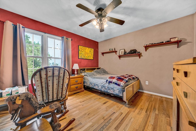 7123 Tall Oak Ln, Roanoke, VA 24018 - bedroom featuring light wood-type flooring, baseboards, and a ceiling fan
