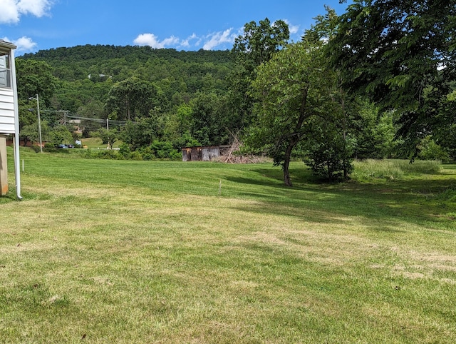 150 Harvey St, Rocky Mount, VA 24151 - view of grassy yard featuring a wooded view