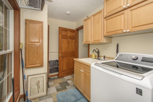 157 Burks Hollow Rd SW, Willis, VA 24380 - laundry room with washer / clothes dryer, cabinet space, and tile patterned floors