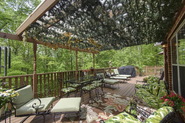 157 Burks Hollow Rd SW, Willis, VA 24380 - wooden deck with outdoor dining area and grilling area